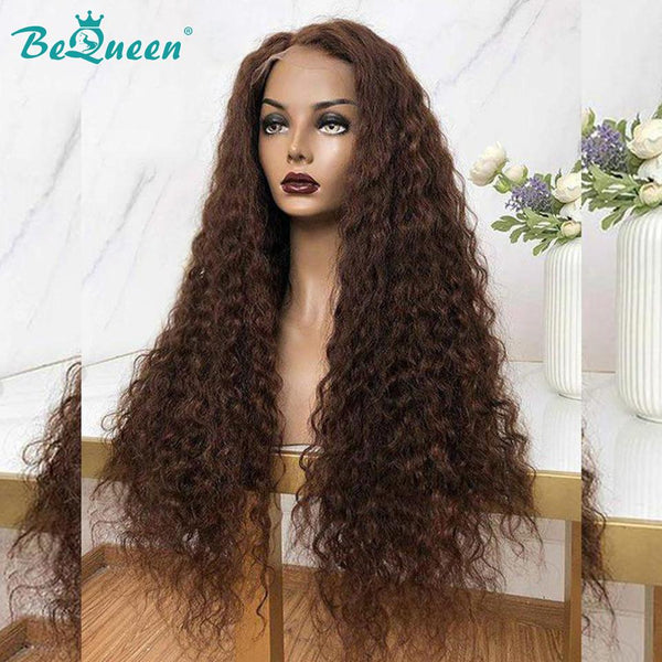 BeQueen “Sheena” Perruque Longue Lisse Couleur Châtain avec Lace Closure 4x4