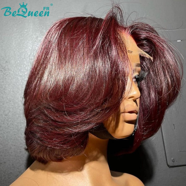 BeQueen “Lorraine” Perruque Bob Body Wave Rouge bordeaux avec Lace Closure 5X5