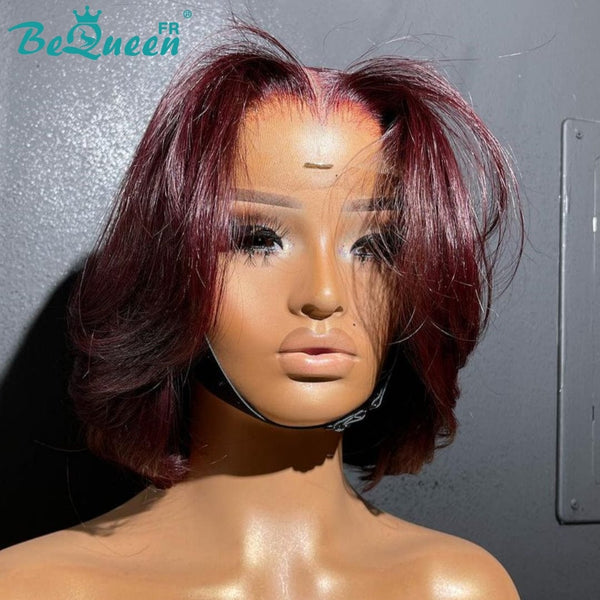 BeQueen “Lorraine” Perruque Bob Body Wave Rouge bordeaux avec Lace Closure 5X5