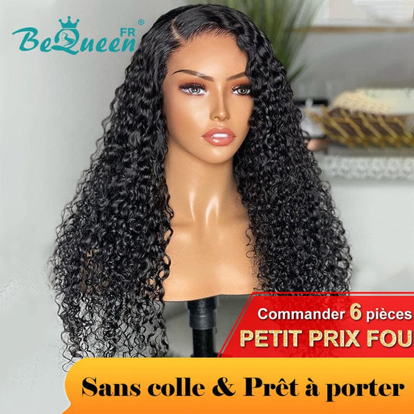 BeQueen ”Alice" Perruque Customisée Longue Curly Wave Prêt à porter Sans Colle 4X4 Petit Prix FOU