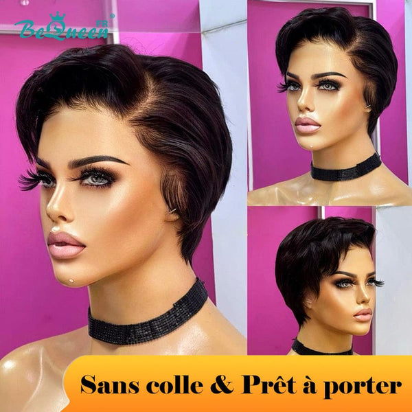 BeQueen "Amber" Perruque Customisée Pixie Prêt à porter Sans Colle 13X4 Petit Prix FOU