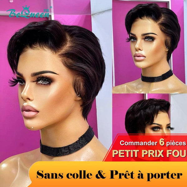 BeQueen "Amber" Perruque Customisée Pixie Prêt à porter Sans Colle 13X4 Petit Prix FOU