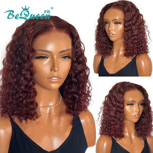 BeQueen „Denley“ Custom Perücke Bob Curly Wave Bereit zum Tragen, Kleberlos 4X4 