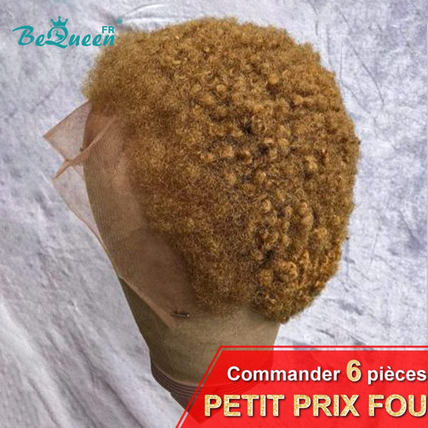 BeQueen "Edwina" Perruque Pixie Afro curl avec Lace Frontale 13x4 Miel Petit Prix FOU