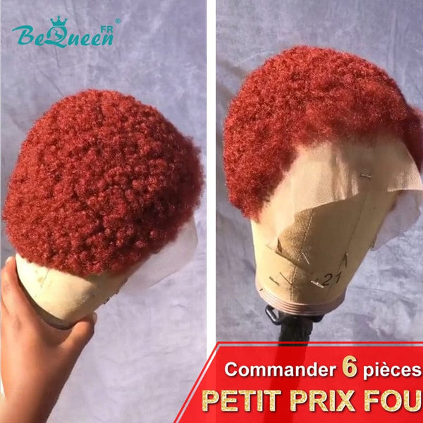 BeQueen "Edwina" Perruque Pixie Afro curl avec Lace Frontale 13x4 Orange gingembre Petit Prix FOU