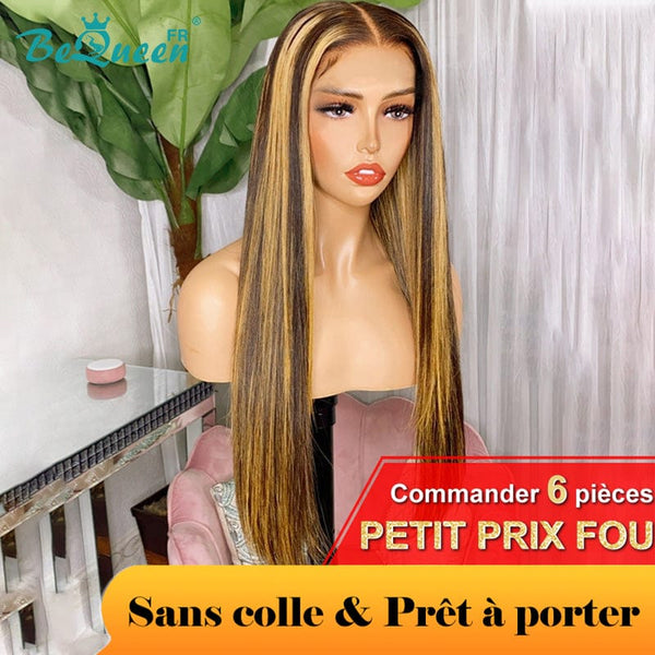 BeQueen "Eva" Perruque Customisée Longue Lisse Prêt à porter Sans Colle 13X6 Raw Hair 200% Densité Petit Prix FOU