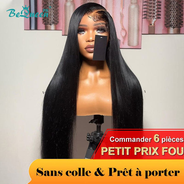 BeQueen "Mina" Perruque Customisée Longue Lisse Prêt à porter Sans Colle 13X6 Raw Hair 200% Densité Petit Prix FOU