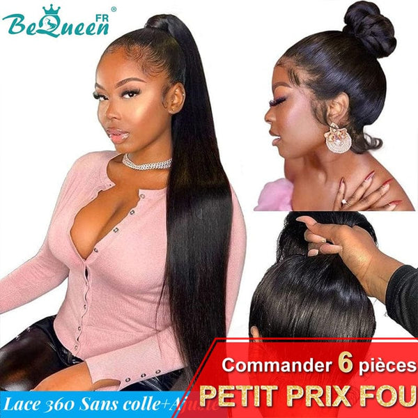 BeQueen "Mina" Perruque Longue Lace 360Lisse avec Bande de Réglage Invisible Prêt à porter Sans Colle+ Pré-blanchiment Petit Prix FOU