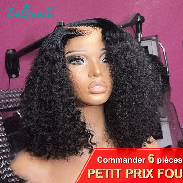 BeQueen “Paula” Perruque Bob Curly wave avec Lace Frontale Sans colle Petit Prix FOU