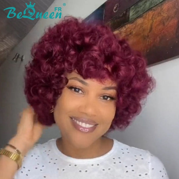 BeQueen Perruque "Stella" egg curl Rouge bordeaux