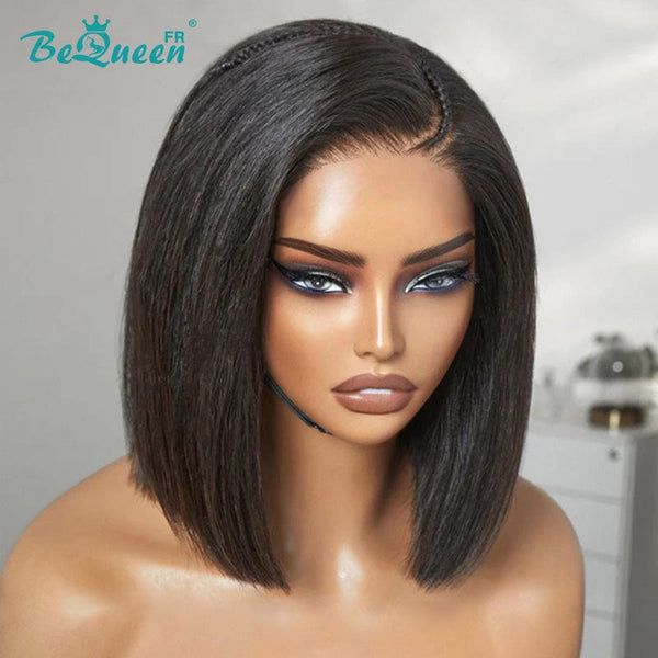 BeQueen "Sonia" Perruque Customisée Bob Lisse Prêt à porter Sans Colle 13X4 avec Tresse Petit Prix FOU