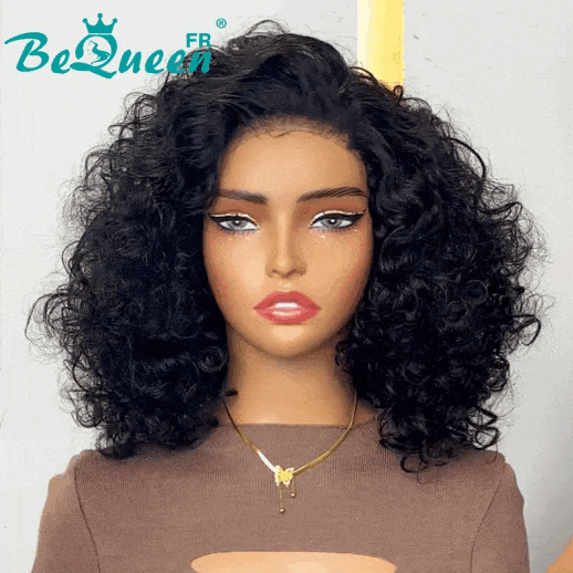 BeQueen “Tanya” Perruque Bob avec Bouncy curly Lace closure 300% densité
