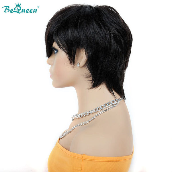 BeQueen "Sue" Short Straight Pixie Machine Made Wigs