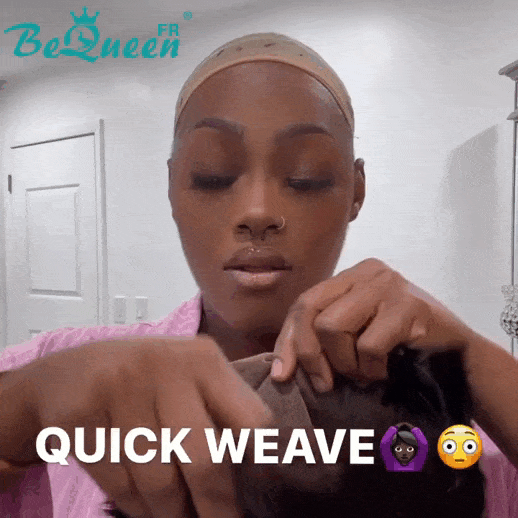 BeQueen  "Suey" Perruques Pixie Lisse Courte à la machine avec Peau naturelle lace closure 4*4