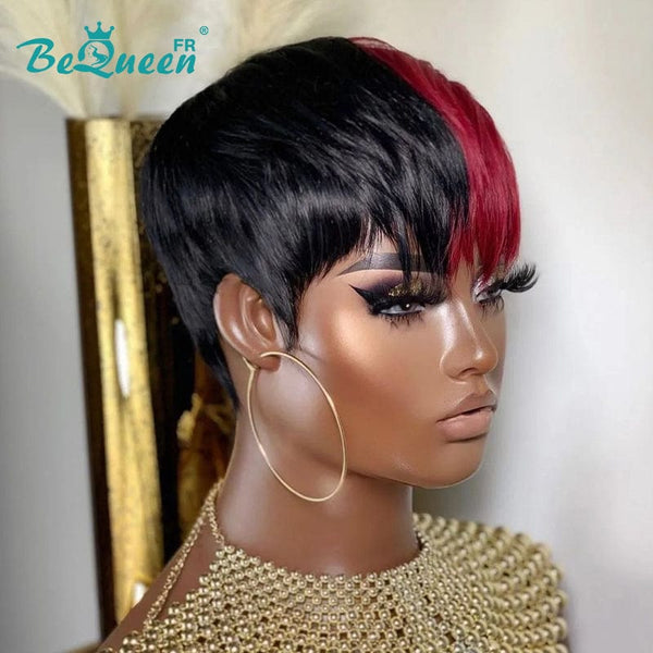 BeQueen “Sue” Pixie Wigs Short Straight with Bangs