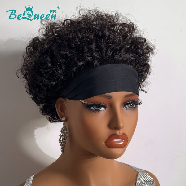 BeQueen Curly Headband Pixie Wig